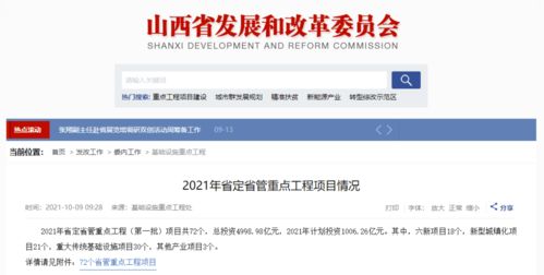 重磅 太原市12個項目入選首批重點工程